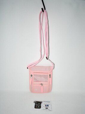WALNEW RFID Passport Holder, Neck Pouch, Travel Wallet, Pink, NWT